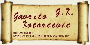 Gavrilo Kotorčević vizit kartica